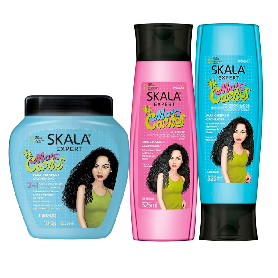 "Skala Expert Mais Cachos frizz control shampoo & conditioner
"