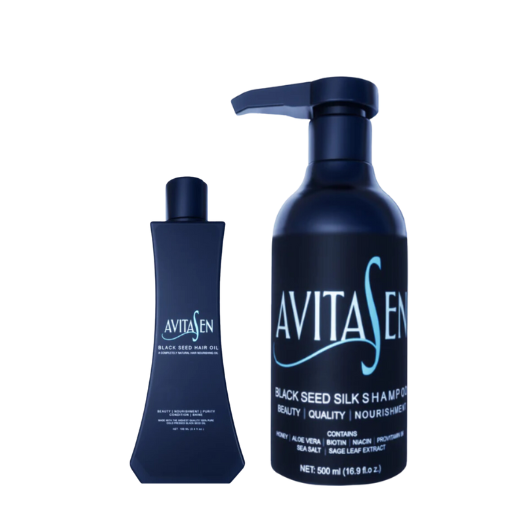 Black Seed Hair Oil and Silk Shampoo for Hair Growth
