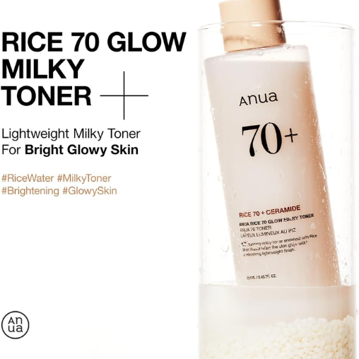 Anua Rice 70 Glow Milky Toner for Hydration and Brightening