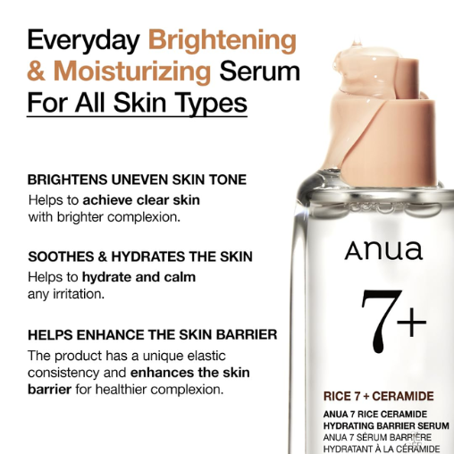 Anua Rice Ceramide Hydrating Serum for Moisturizing Skin