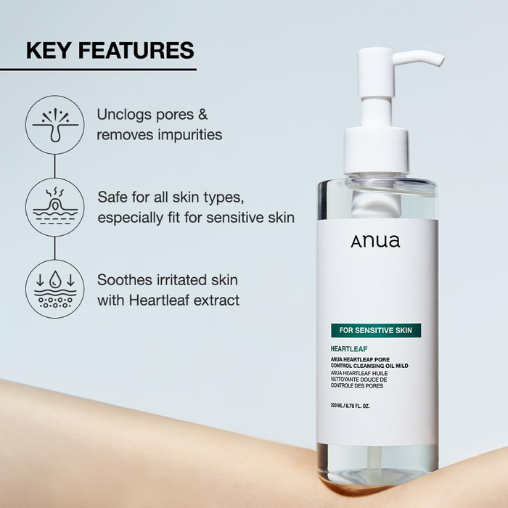 Anua Heartleaf Pore Control Cleansing Oil for Sensitive Skin