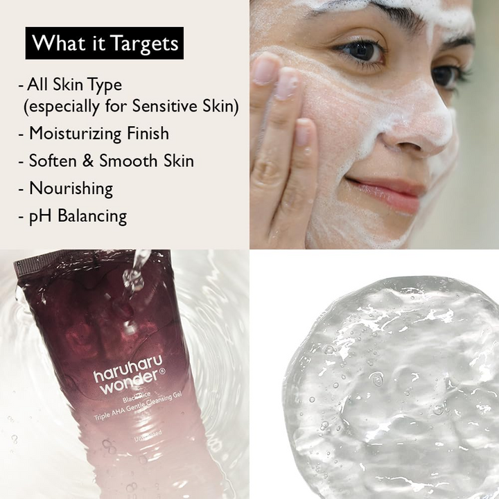 Haruharu WONDER Black Rice AHA Vegan Cleansing Gel for skin