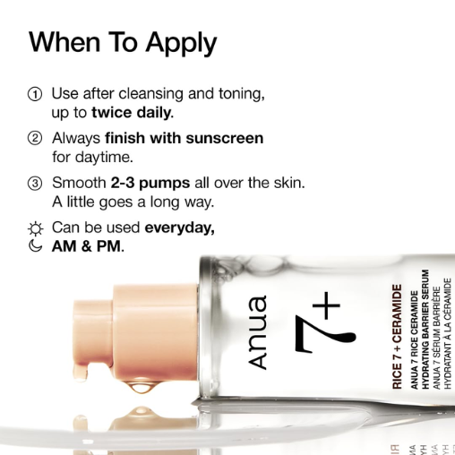 Anua Rice Ceramide Hydrating Serum for Moisturizing Skin