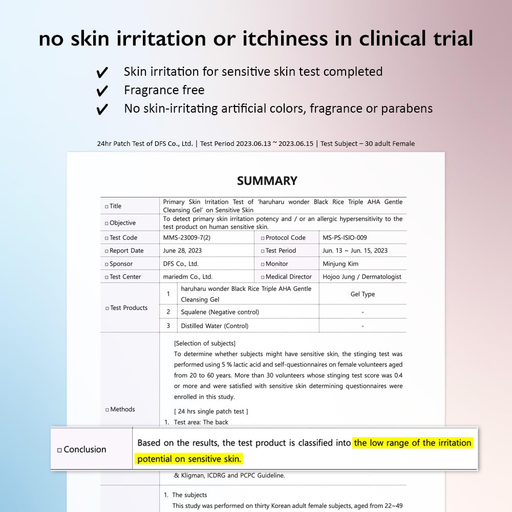 Haruharu WONDER Black Rice AHA Vegan Cleansing Gel for skin