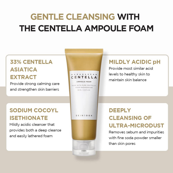 SKIN 1004 foaming cleanser for sensitive and hydrated skin