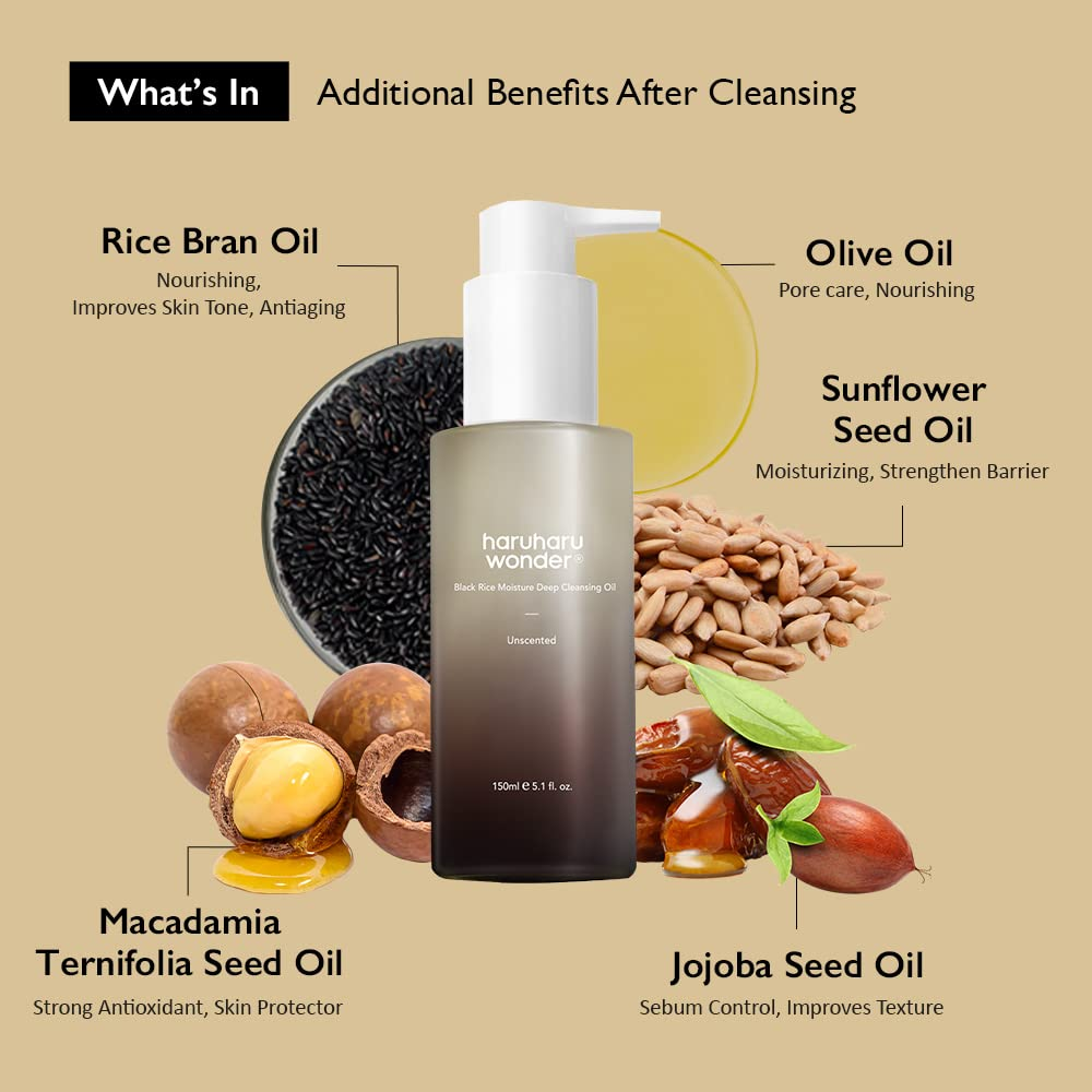 Haruharu WONDER Black Rice Cleansing Oil for hydration