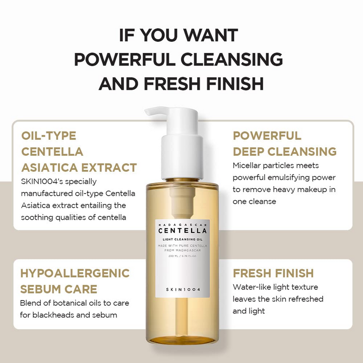 SKIN 1004 Madagascar Centella cleansing oil for makeup removal
