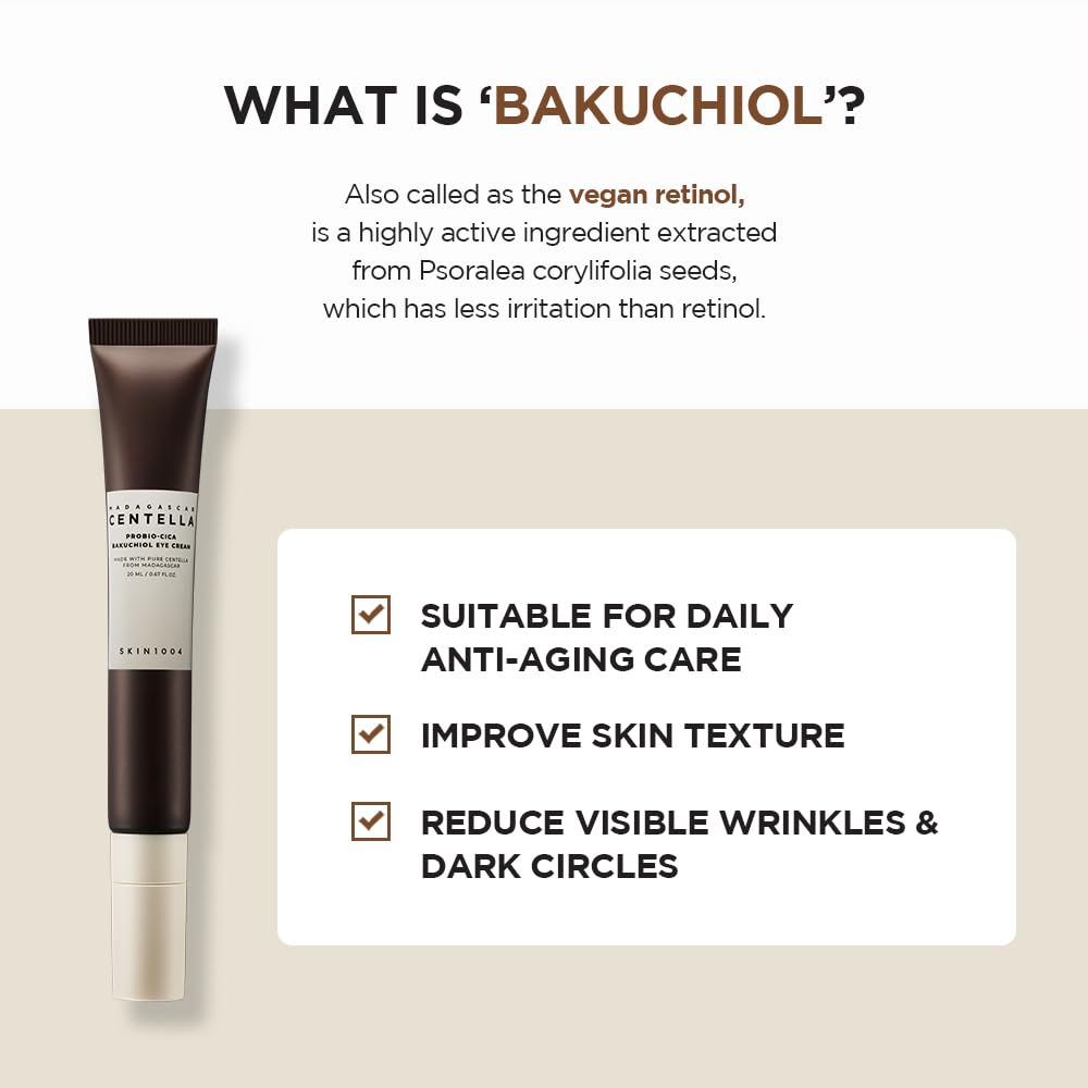 Bakuchiol eye cream for anti-wrinkle and dark circle care