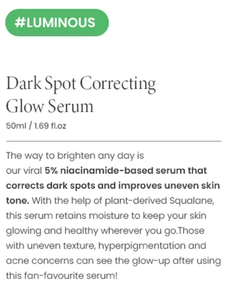 Dark Spot Correcting Glow Serum for Acne-Prone Skin