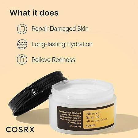 COSRX Snail Repair Cream for deep hydration and repair