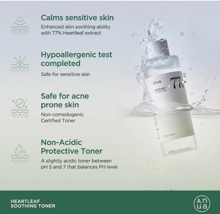 Anua Heartleaf 77% Soothing Toner for Sensitive Skin