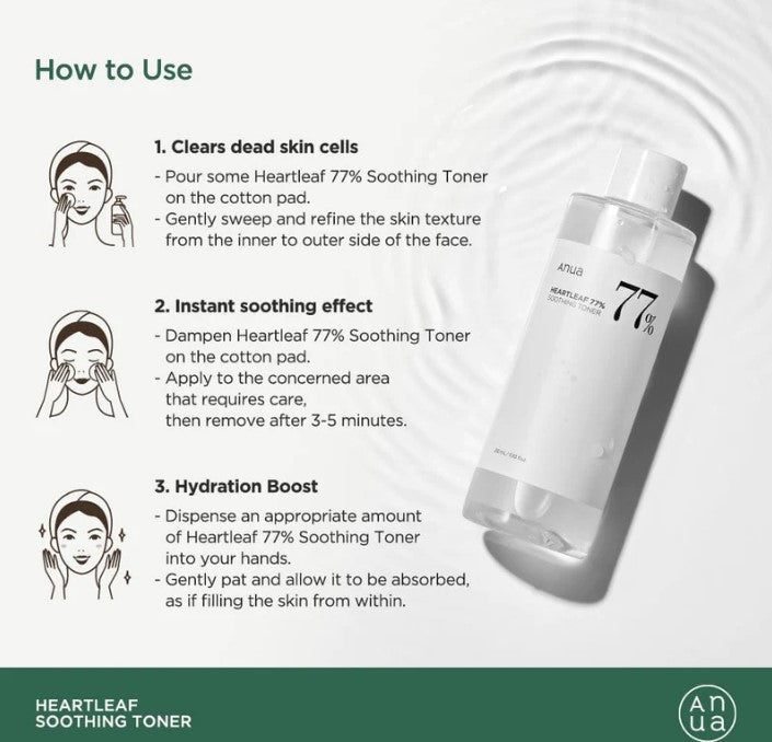 Anua Heartleaf 77% Soothing Toner for Sensitive Skin
