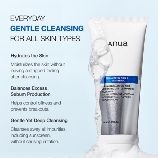 Anua - 8 Hyaluronic Acid Hydrating Gentle Foaming Cleanser, 150ml