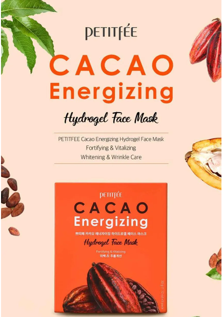 Petitfee Cacao Energizing Hydrogel Face Mask Set, 5ea